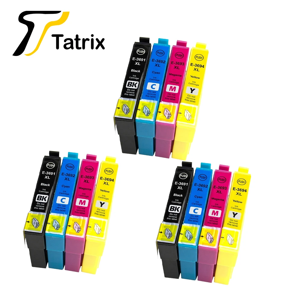 

Tatrix T3691 T3692 T3693 T3694 Color Compatible Printer Ink Cartridge for Epson Expression Home XP-235A XP-332A