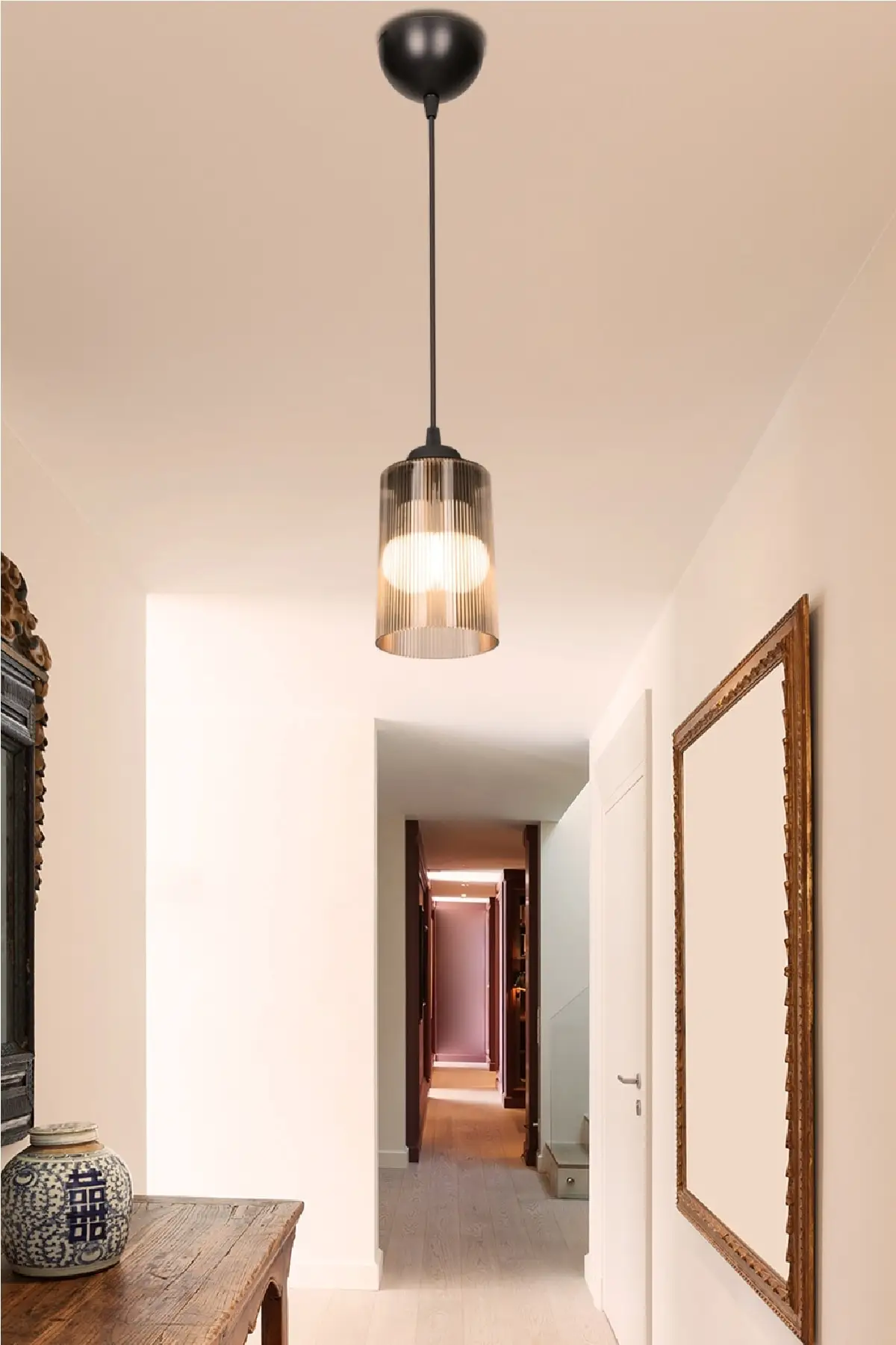 Bal Optical Promo Pendant Double Bulb Looking Glass Chandelier