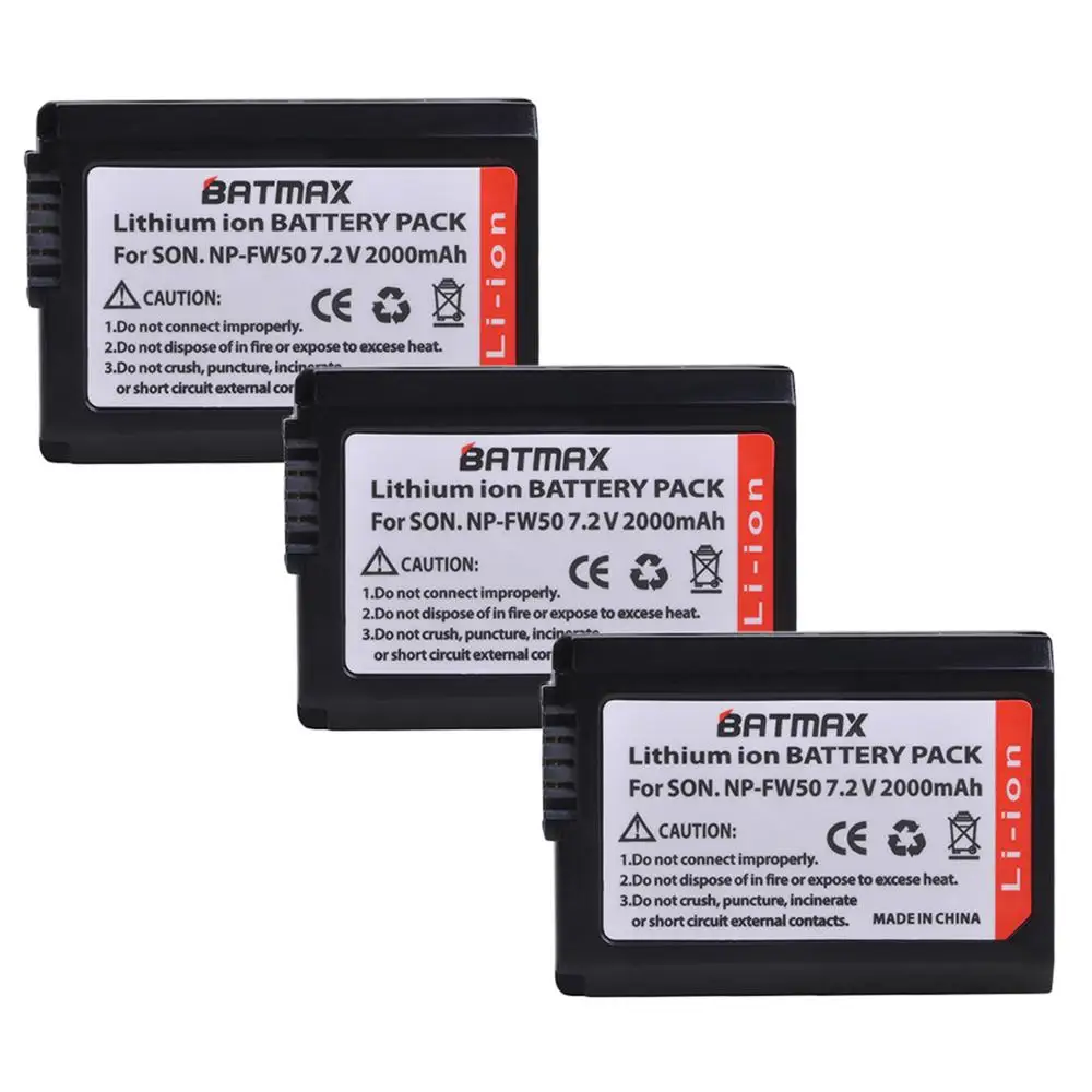 4X 2000mAh NP-FW50 NP FW50 Batterij + LED USB Dual Charger voor Sony A6000 A6400 A6300 A6500 A7 A7II A7RII A7SII A7S A7S2 A7R