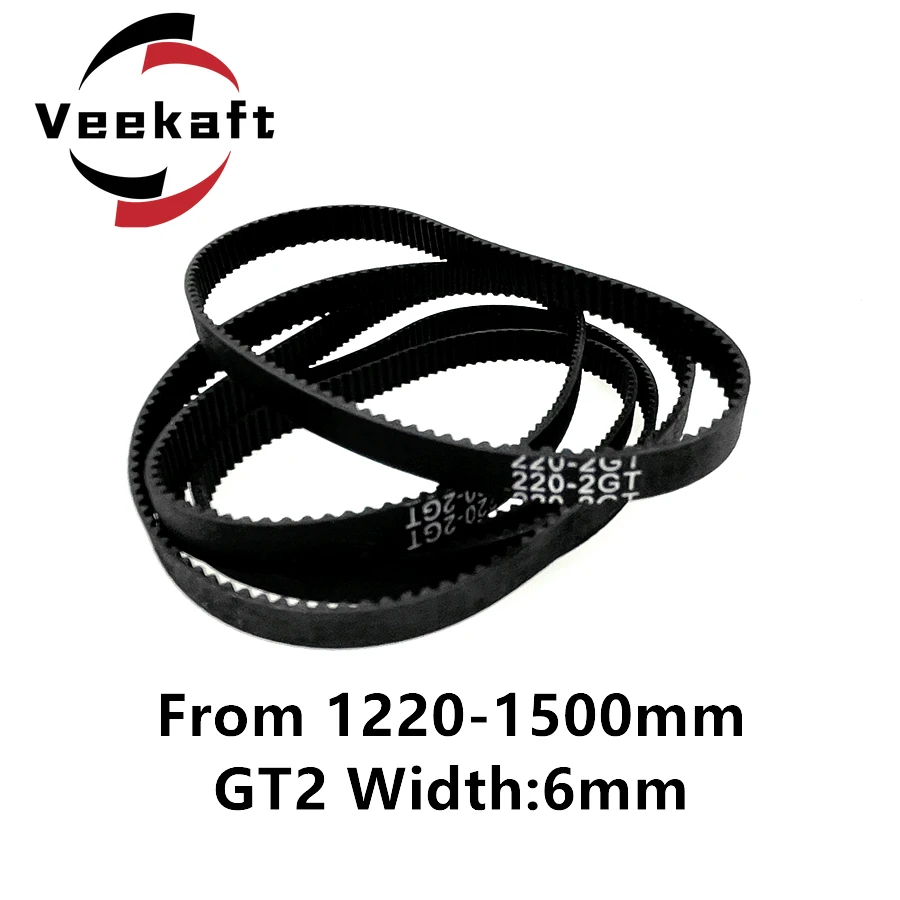 

1pcs 3D Printer Parts GT2 6mm Closed Loop Rubber Timing Belt 1220 1240 1250 1310 1324 1340 1350 1360 1434 1440 1474 1500 mm 2GT