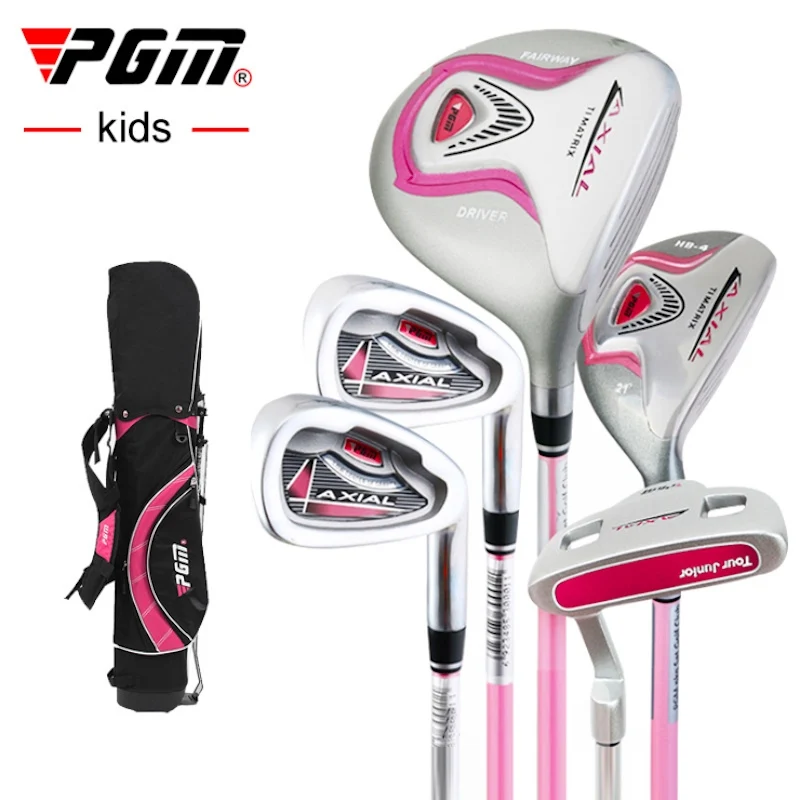 PGM Kids Golf Clubs Set Girl Right Handed Stainless Steel Children Beginners Practice 5pcs Pole with Bag JRTG003 Wholesale