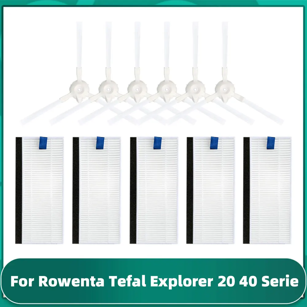 Filtre Hepa avec brosse latérale, pièce pour aspirateur Tefal Rowenta Explorer/x-plorer série 20 40 50 75 Smart Force isweep X3 / X5