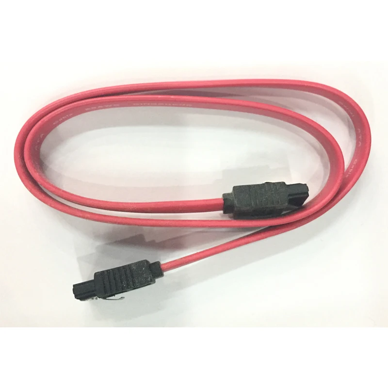 SATA data cable 40cm/1m SATA2.0 serial 7pin to 7pin harddisk cable straight plug 90 degree angle SATA cable red yellow with clip