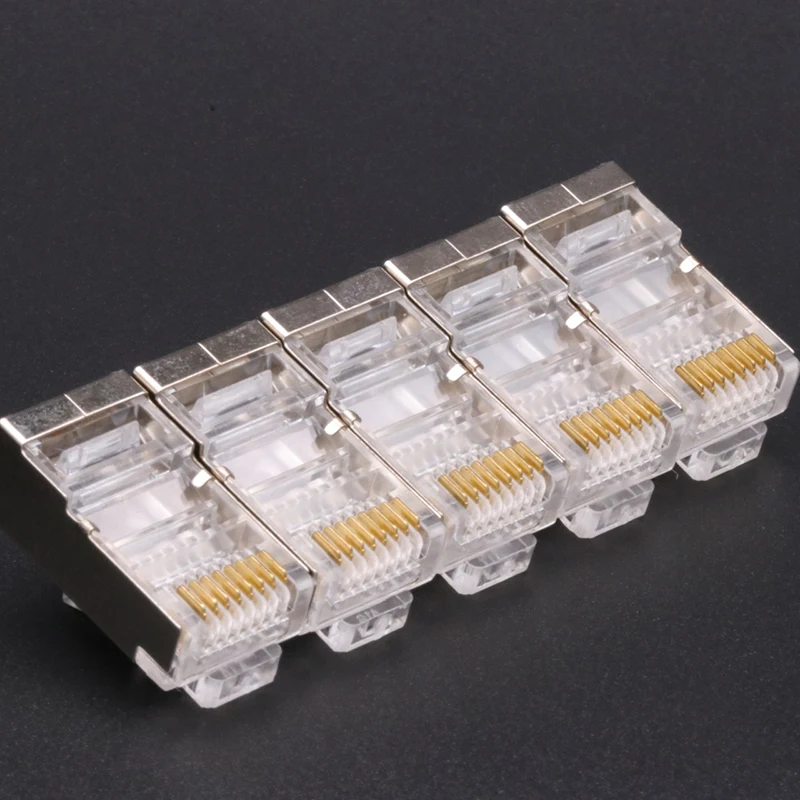 50pcs RJ45 Network Cables Modular Connectors 8P8C CAT5 CAT5e CAT6 For Options UTP Shielded Modular RJ45 Plug Terminals