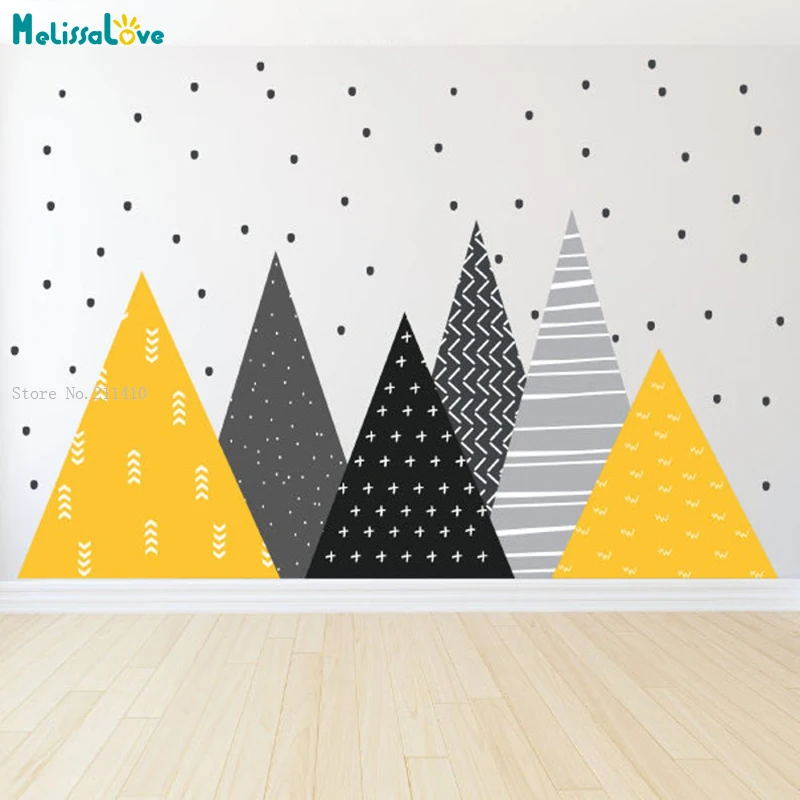 

Adventure Mountains Wall Sticker Large Size Nursery Woodland Boys Room Decor Self-adhesive Home Decals Kids Gift YT5313