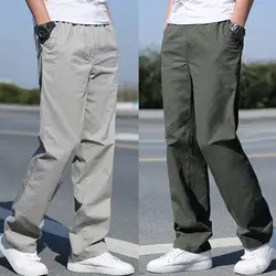 Pantalones Cargo de algodón para hombre, pantalones de trabajo de talla grande, holgados, informales, coreanos