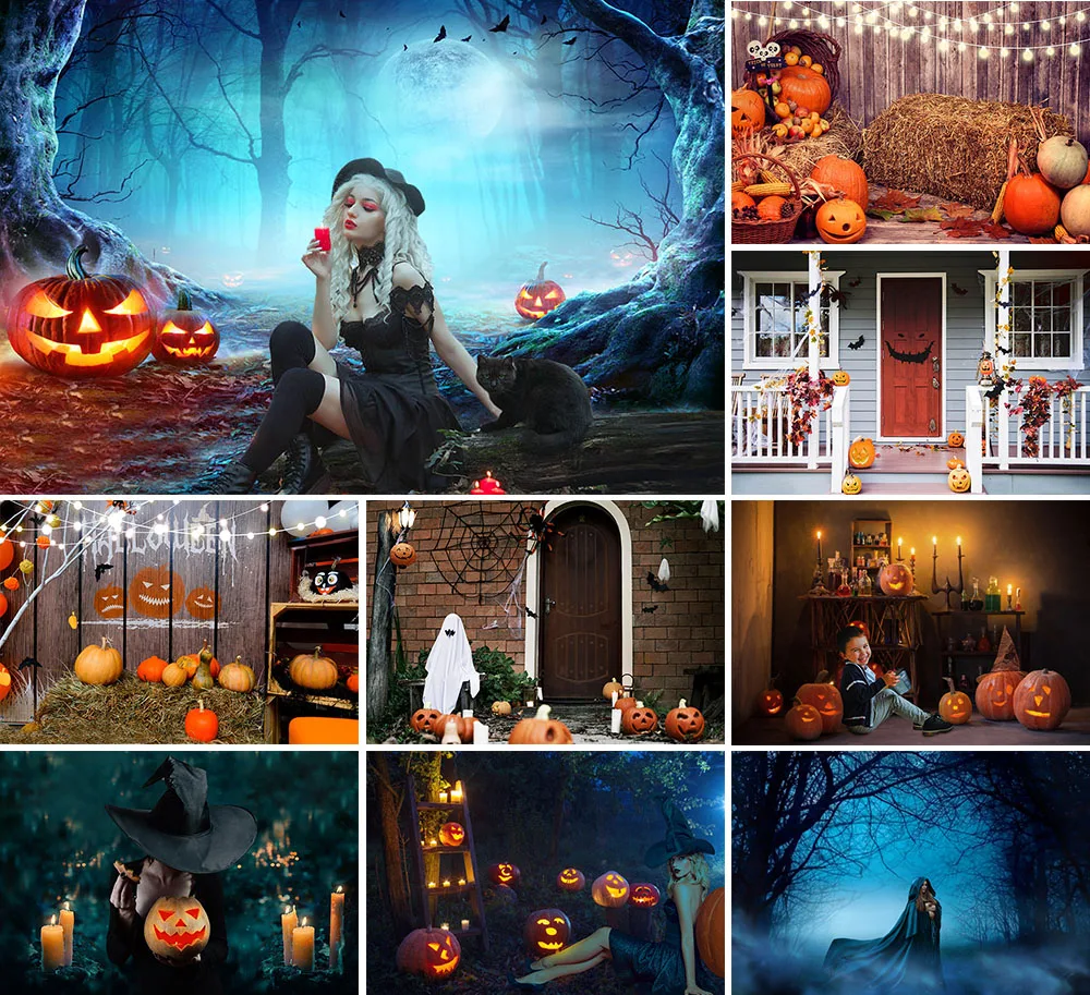 

Avezano Halloween Backdrop Tombstone Ghost Pumpkin Lantern Moon Baby Birthday Photography Background For Photo Studio Photophone