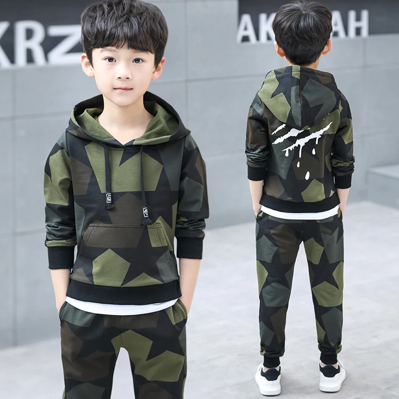 

Teen Boys Clothes Set Kids Tracksuit Camouflage Costume Hoodies Tops Pants Children Clothing Boys Outfits 4 6 8 9 10 12 14 Years