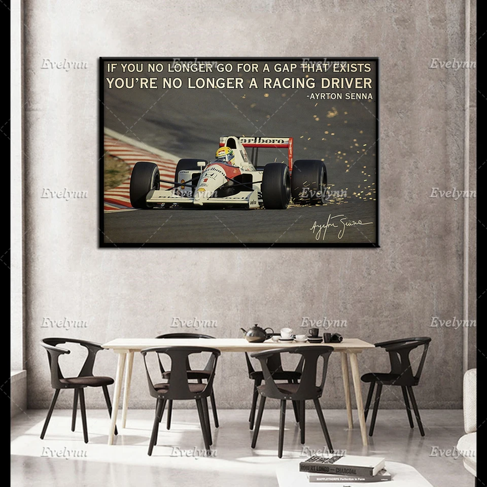 If You No Longer Go For A Gap That Exists You're No Longer A Racing Driver Poster Wall Art Prints Home Decor Canvas Unique Gift