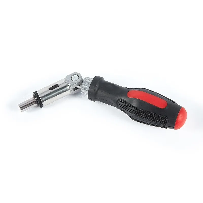 Ratchet Screwdriver 180 Degree T-type Foldable Screwdriver Set 1/4 Hex Interface Lock Disassemble Screwdriver Tool