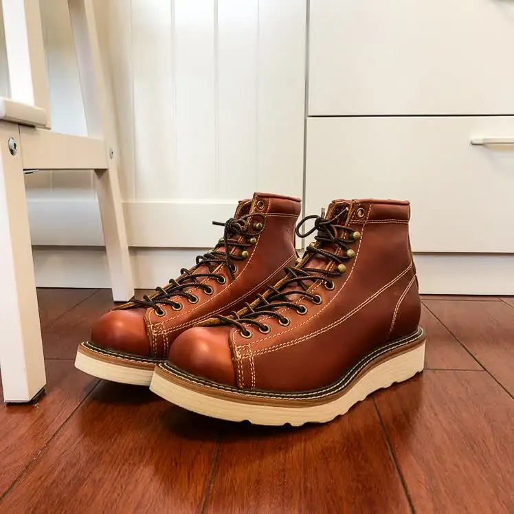 U6796 Red Tornado Super Quality Handmade Italian Cowhide Genuine Leather American Style Goodyear Welted Boots Size 35-49