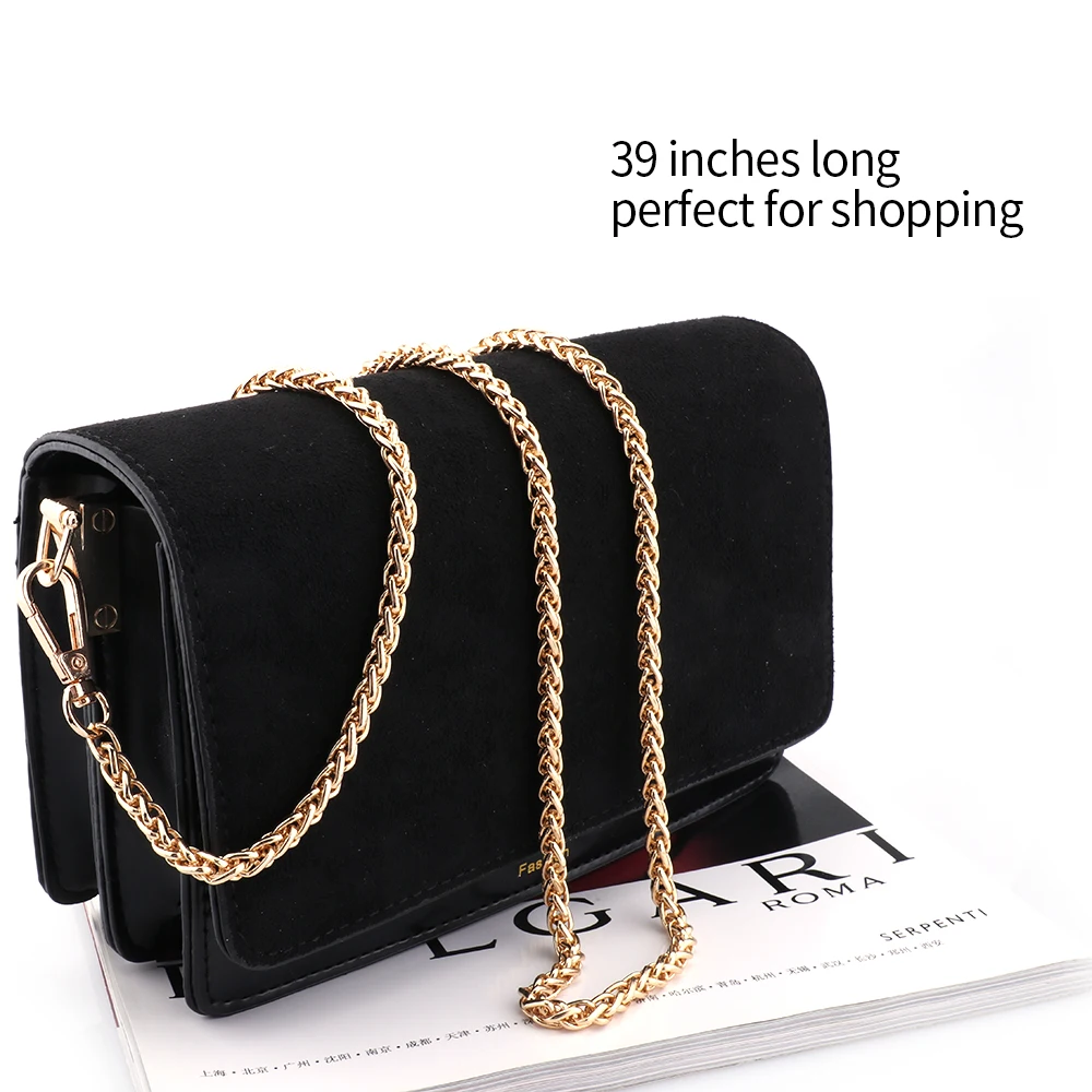 Bag Chain Accessories Bag Strap Shoulder Strap Cross Light Silver Chain Removable Aluminum DIY Purse Chain Metal Bag Accessories