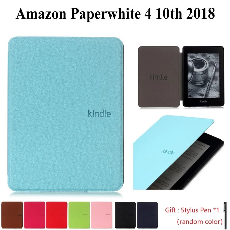 Slim Leather Case For A mazon Kindle Paperwhite 2018 Released Cover For Kindle Paperwhite 4 10th Gen Tablet e-book Case PQ94WIF