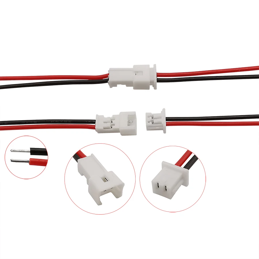 Złącze kabla Mini JST JST 1.25mm podziałka 2-pinowe męskie żeńskie złącza wtyczka Jack 15CM przewody elektroniczne — zdjęcie 4