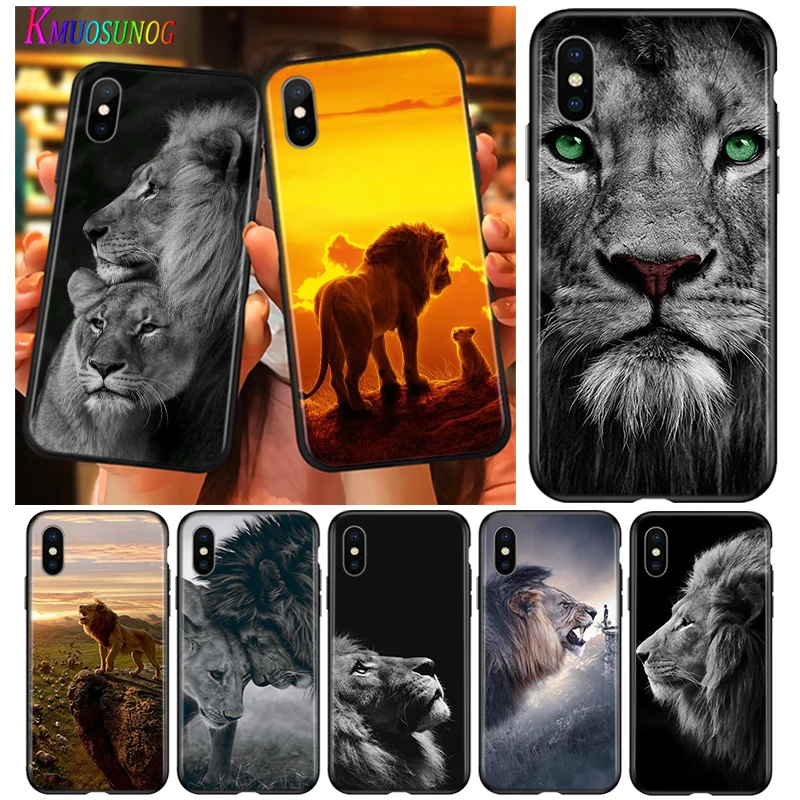 The Lion King Animal For Apple iPhone 15 14 13 12 11 Pro Max Mini XS X XR 7 8 6 Plus 5S Silicone Black Phone Case Coque Capa