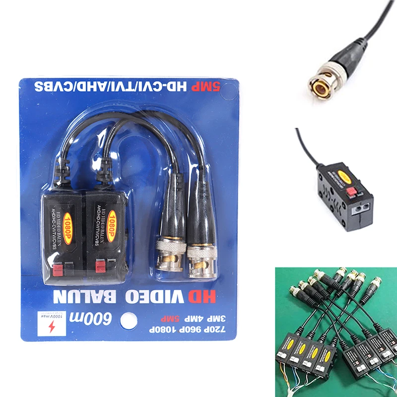 HD Passive Video Balun 8MP 1080P Transmission Twisted Pair Transmitter cctv cable for AHD/CVI/TVI Video Signal