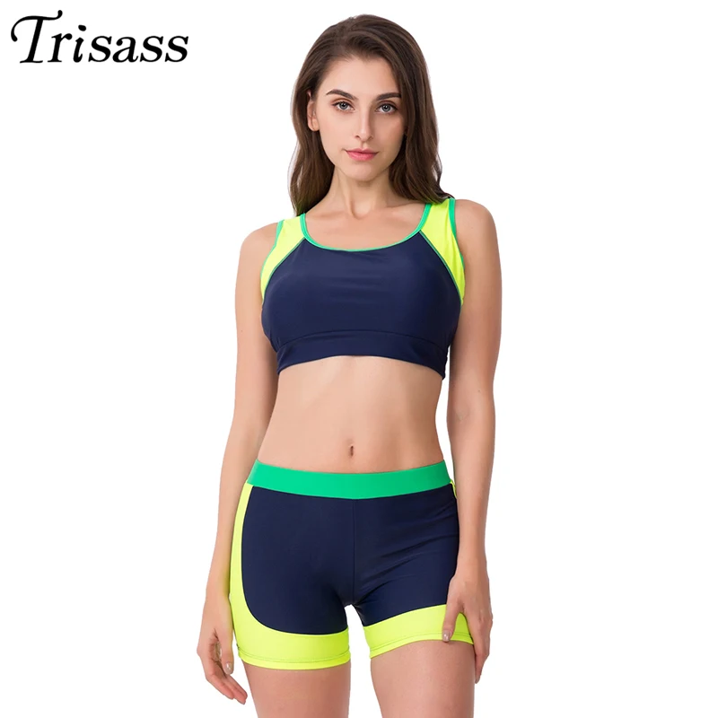 Trisass 2021 New Four Piece Surf suit Women Professional Sports Swimsuit Separate Shorts Swimwear Long Pants Sleeve Bathing suit