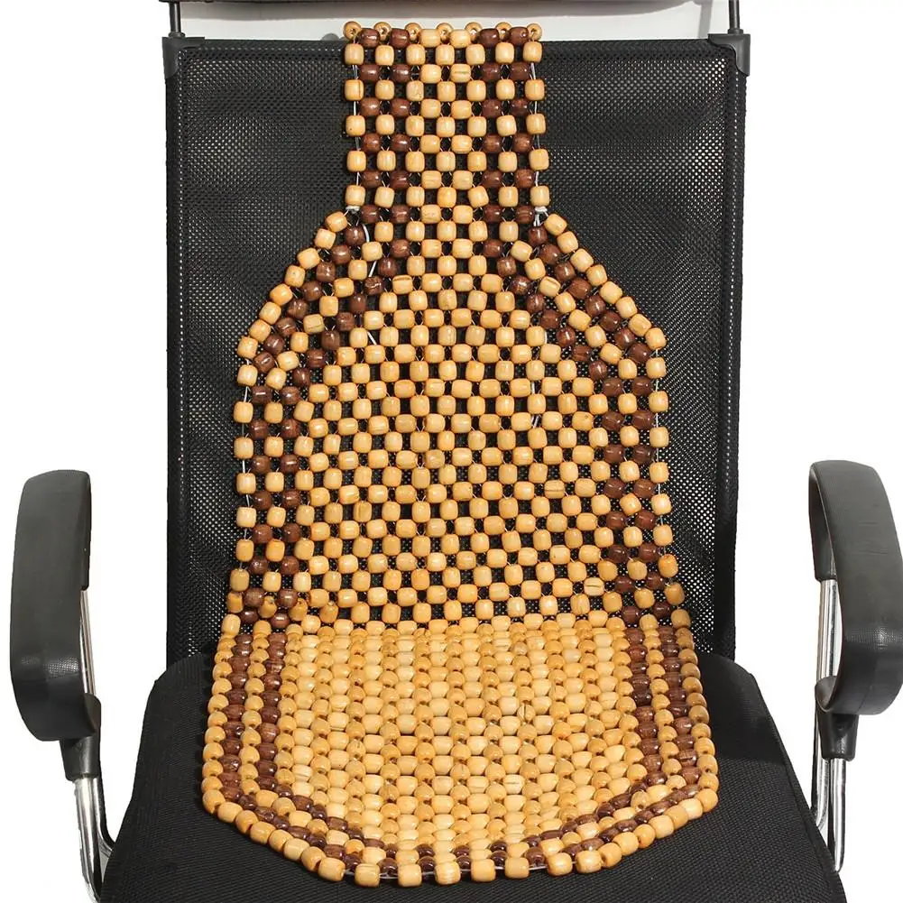 2 Colors Universial Summer Cool Wood Wooden Bead Seat Cover Massage Cushion Chair Cover Car Auto Office Home Accessories Hot