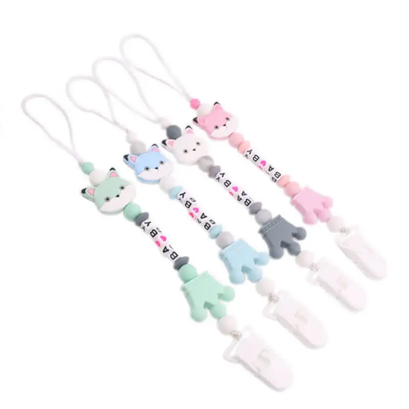 Clip de sucette personnalisé pour bébé, nom personnalisé, sucette en Silicone, chaîne Anti-chute, jouets de dentition en Silicone de qualité