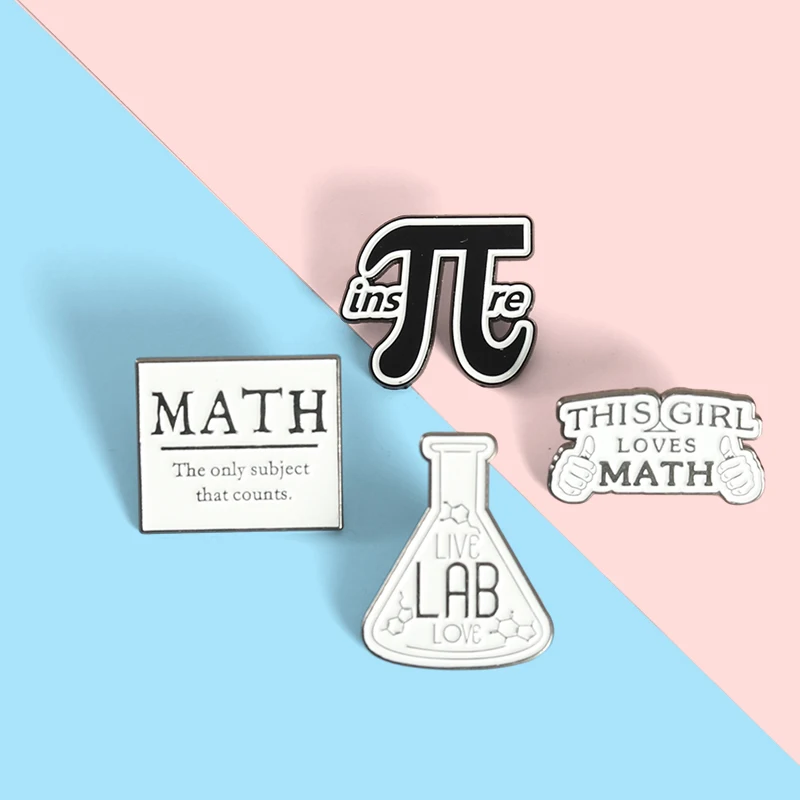 Laboratory Logo Mathematics Genius Enamel Pin Lapel Pin Badges  Brooch Pin Jewelry Accessories Friend's Gift Team Logo Wholesale