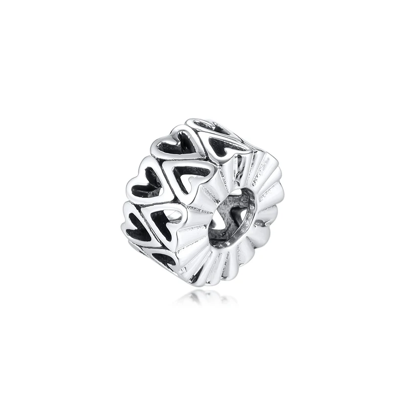 

Sterling Silver Jewelry Openwork Heart Spacer Fits Snake Chain Bracelets For Woman Fashion Beads For Jewelry Making