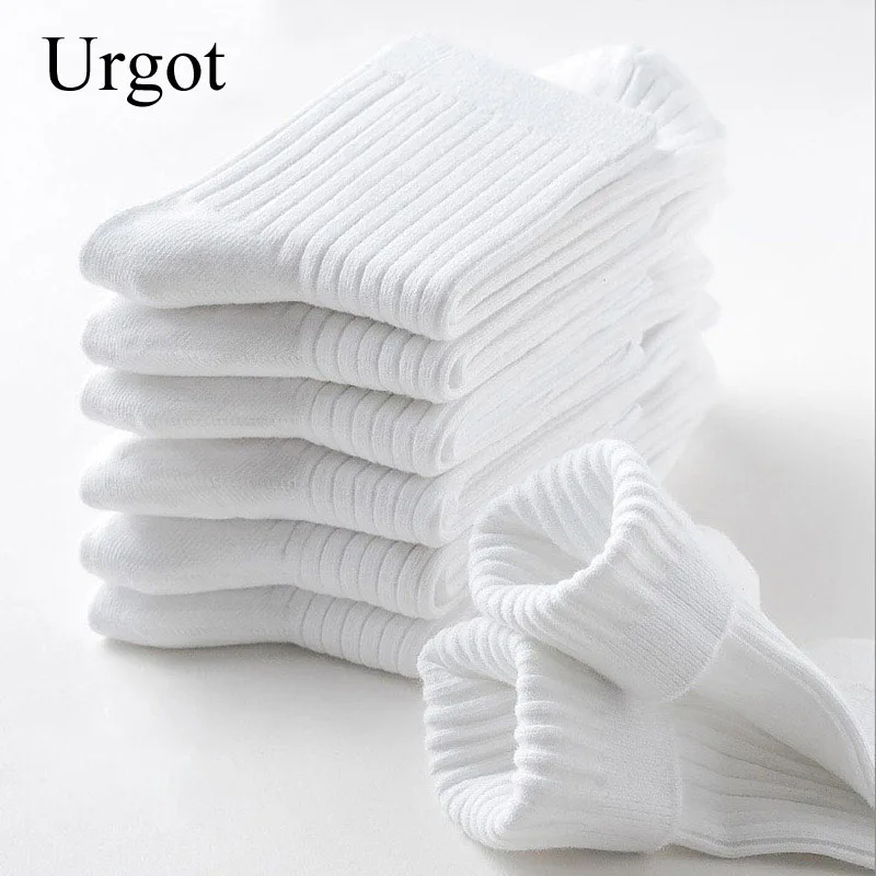 Urgot 3 Pairs Men Quality Socks Genuine Nano Silver Deodorant Long Tube Men's Socks Male Combed Cotton Meias Calcetines Hombre