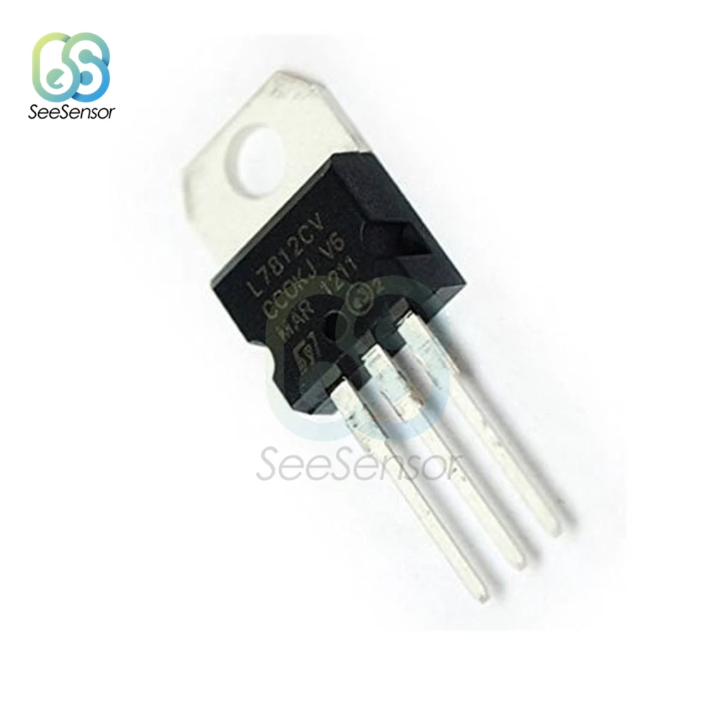 5Pcs/lot L7812CV TO-220 L7812 LM7812 7812 Positive-Voltage Regulators IC 12V 1.5A TO-220 Transistor