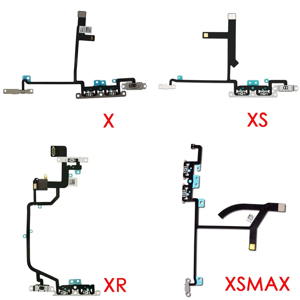 Volume Buttons & Sound Mute Switch Flex Cable Assembly For iPhone 6 6Plus 6s 6sPlus 7 7Plus 8G 8 Plus X XR XS Max