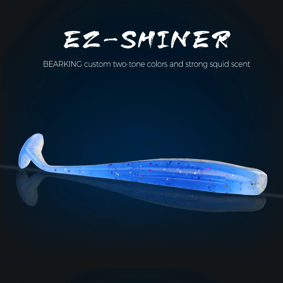 BEARKING EZ shinner Fishing Lures 50mm 75mm 100mm Wobblers Carp Fishing Soft Lures Silicone Artificial Double Color Baits