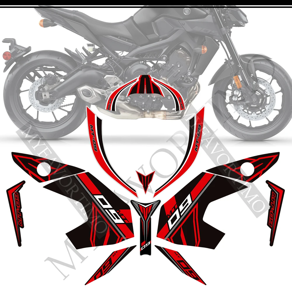 Stickers Fairing Motorcycle Knee Decal Fender Windshield Tank Pad Protector For Yamaha MT09 MT 09 FZ SP