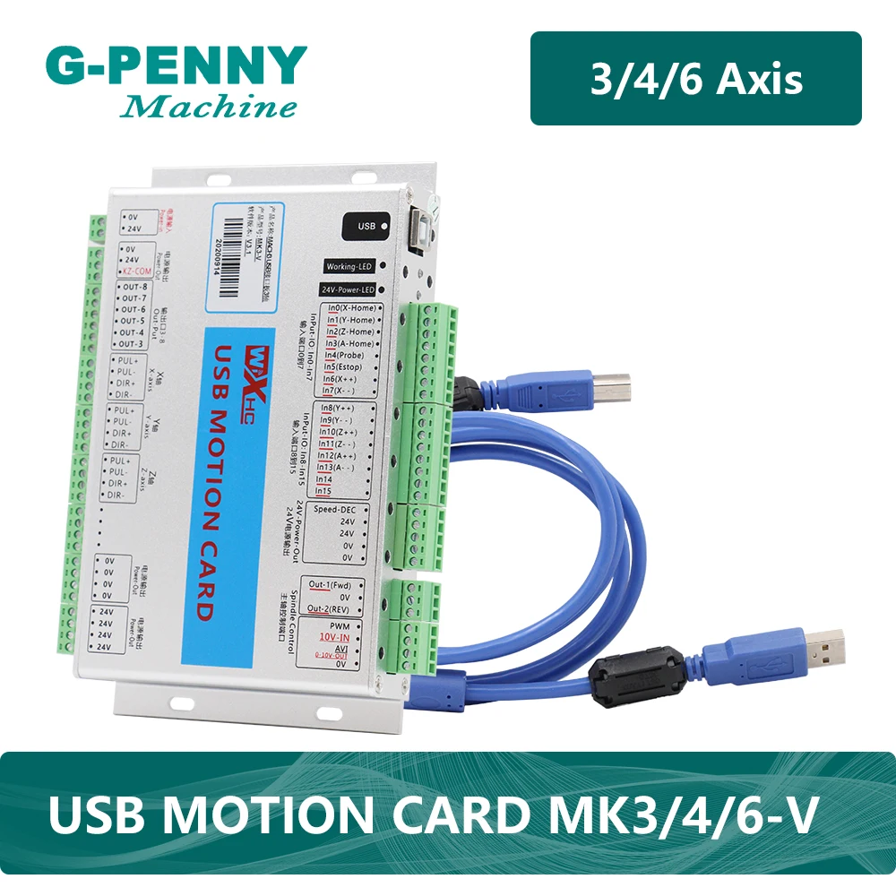 

Free shipping !! MACH3 CNC Motion Control Card USB MOTION CARD 3/4/6 Axis Frequency 2000KHZ Board For Stepper Motor/Servo Motor