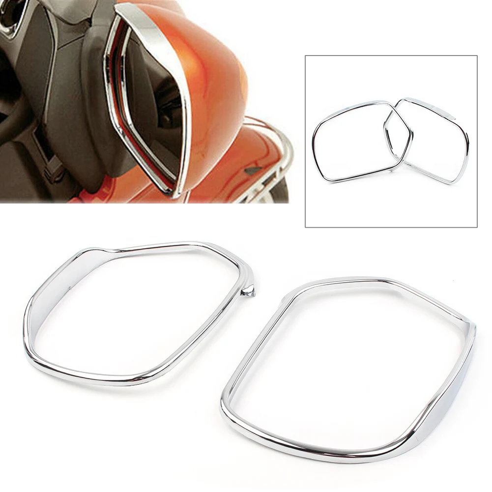 1Pair Gold Wing GL 1800 ABS Motorcycle Rearview Side Mirrors Trim Decoration For Honda Goldwing GL1800 2001-2011