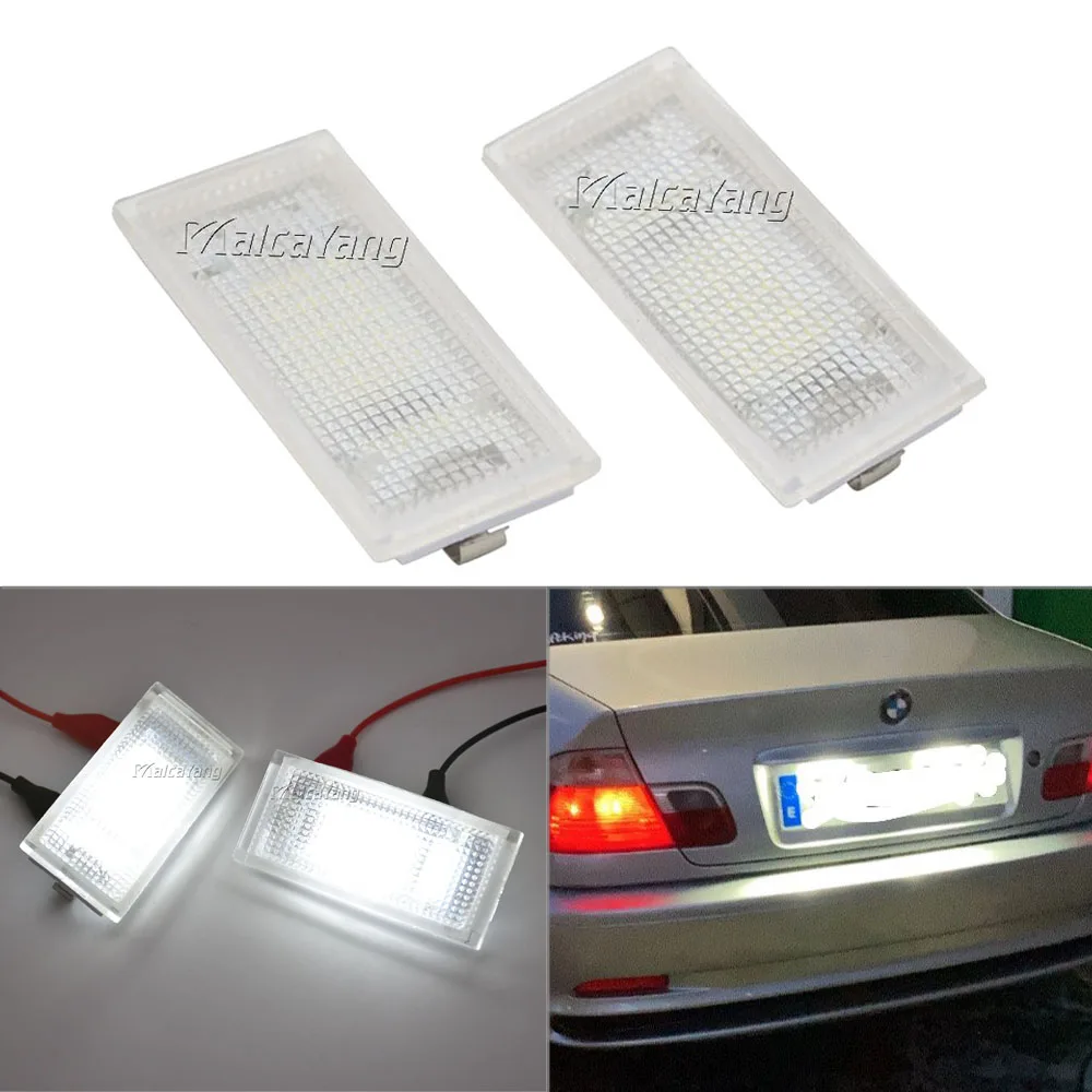 2Pcs For BMW 3 Series 325i 328i 318 320 E46 2D M3 Facelift Car Number Plate Light SMD LED License Plate Light Lamp Fast Delivery