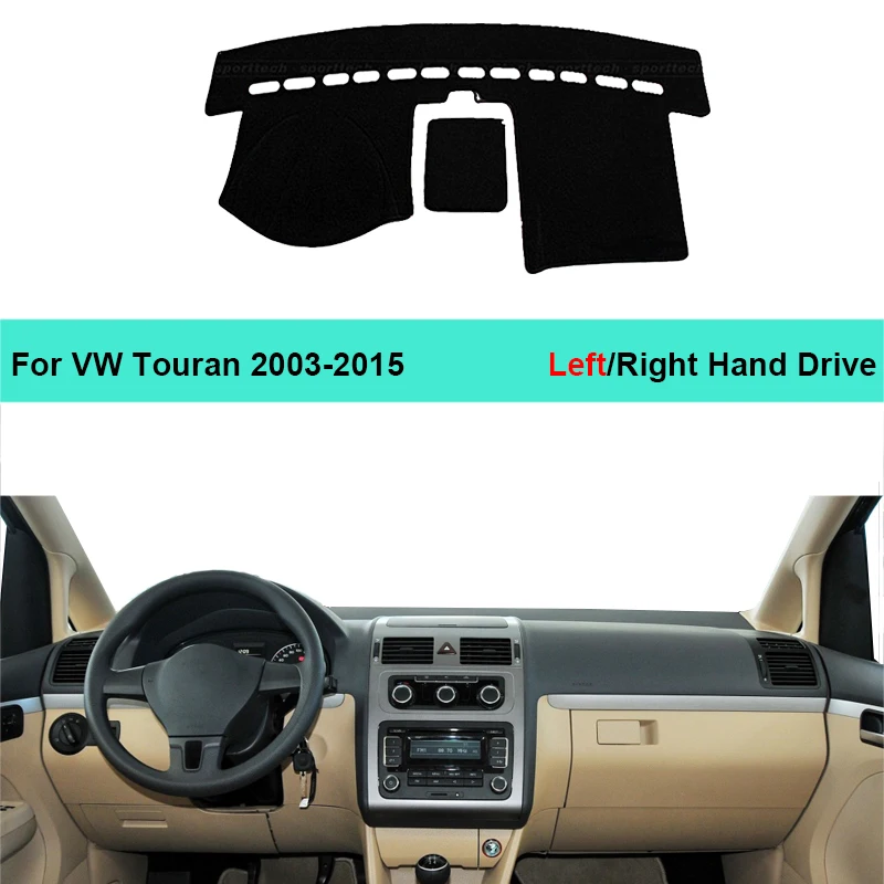 Car Inner Dashboard Cover Dash Mat Carpet For Volkswagen VW Touran 2003 - 2015 Auto Sun Shade Cushion 2014 2013 2012 2011 2010