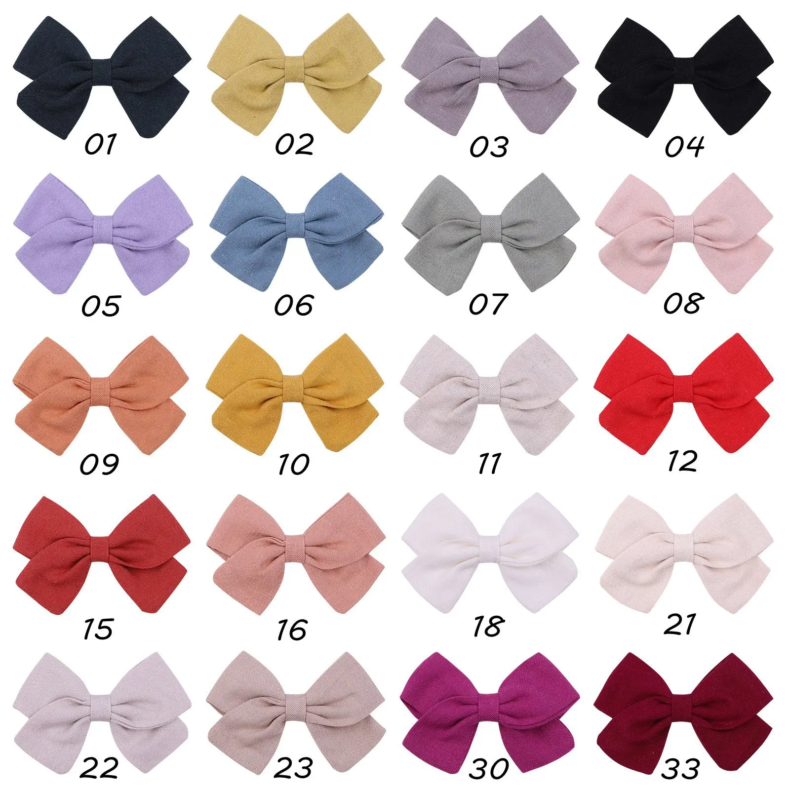 

40 PCS/Lot, 3.5 inch Fabric Bow Hair Clips, Baby Girls Sailor Bow Hairpins For Birthday Party Gifts Hair Accessories