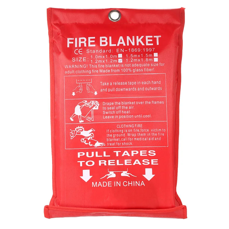 ZK50 1.8Mx1.8M Sealed Fire Blanket Home Safety Fighting Fire Extinguisher Tent Boat Emergency Survival Fire Shelter Safety Cover