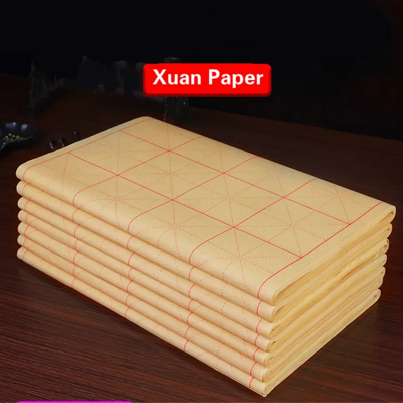 

Thicken Bamboo Xuan Paper Chinese Calligraphy Xuan Paper with Grids Beginner Brush Calligraphy Paper Papel Arroz Rijstpapier