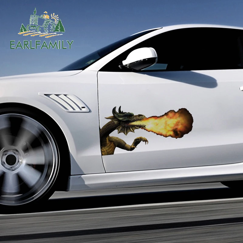 

EARLFAMILY 43 см x 22,5 см 3D Дракон дышащий огонь автомобильные наклейки гоночный телефон голова кузов окно багажник автомобиль обмотка Декор