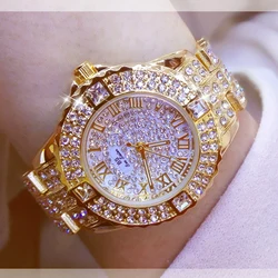 Vrouwen Horloges Diamond Gold Horloge Dames Horloges Luxe Merk Strass Vrouwen Armband Horloges Vrouwelijke Relogio Feminino