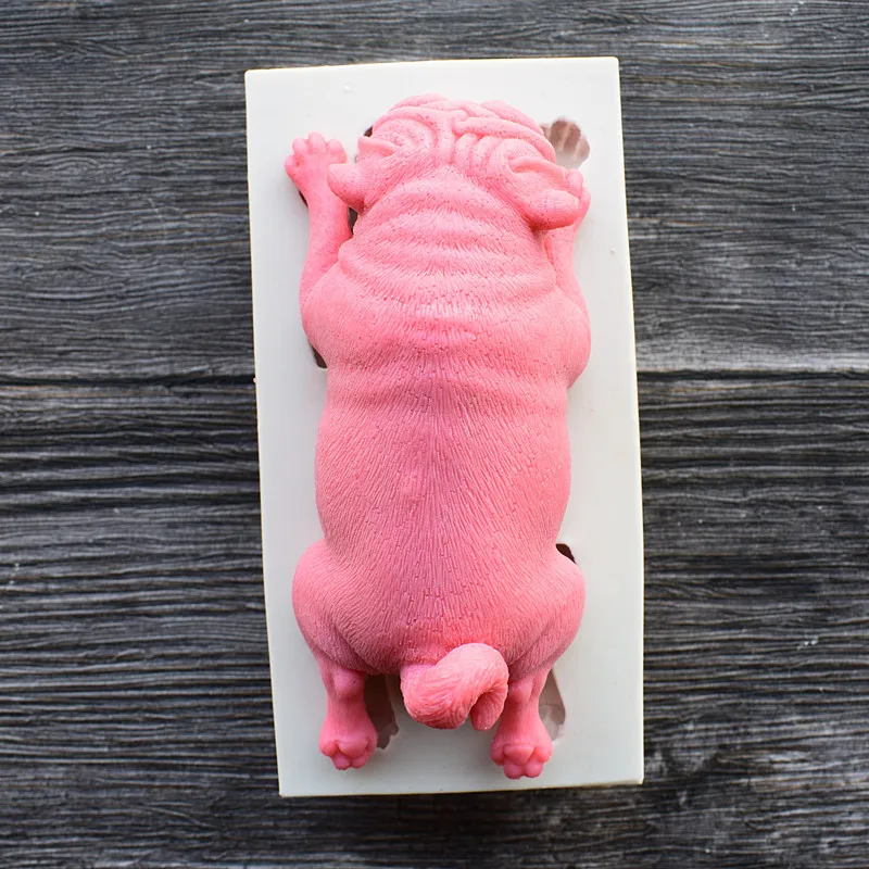 Big Bulldog Cake Mold Pudding Chocolate Soap Making Silicone Molds DIY 3D Dog Soap Mold K694