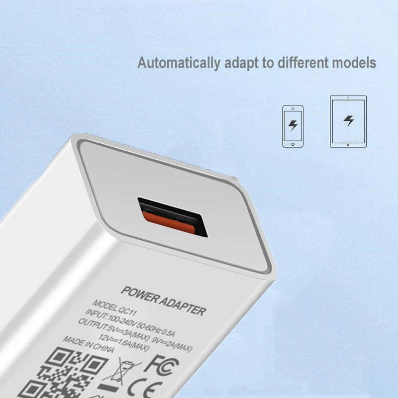 18W Fast Charger EU Plug Phone Adater Type-c USB Cable For OPPO A93 A73 A72 A52 A5 A9 2020 F17 Realme X2 X3 X50 X7 3 5 6 7 Pro - náhled 3