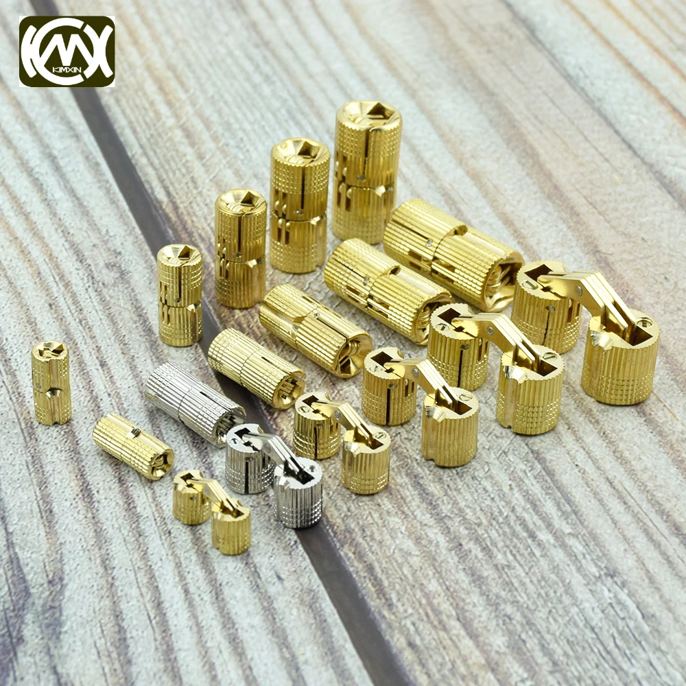 

500Pcs D12*26.5mm KIMXIN Brass Barrel Hidden Cabinet Hinges Gift Woodenbox Box Door Furniture Hardware Accessorie Circular Hinge