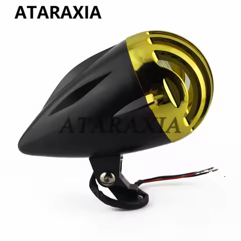 Motorycle ABS Plastic H4 Bullet Tri-Bar Halogen Motorcycle Vintage Headlight Lamp Bulbs For Honda Harley XL883 Triumph Custom