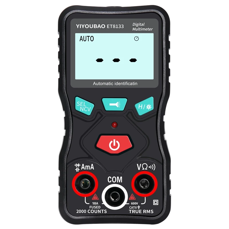 Automatic Digital Multimeter 600V True-RMS Smart NCV AC/DC Voltage Current Ohm Capacitance Diode Test Multimetro Tool Flashlight