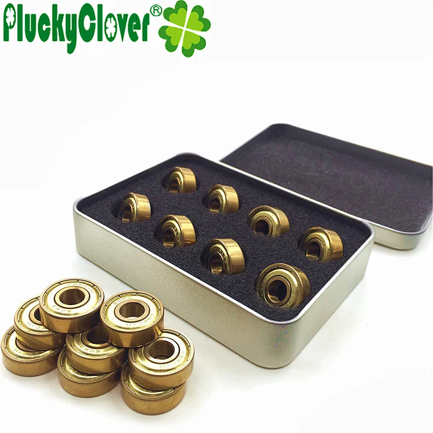 16pc 608zz Golden Roller Skates Bearing Fast Speed One Row Inline Speed Skate Scooter  Dual-side Dustproof Skateboard608 Bearing