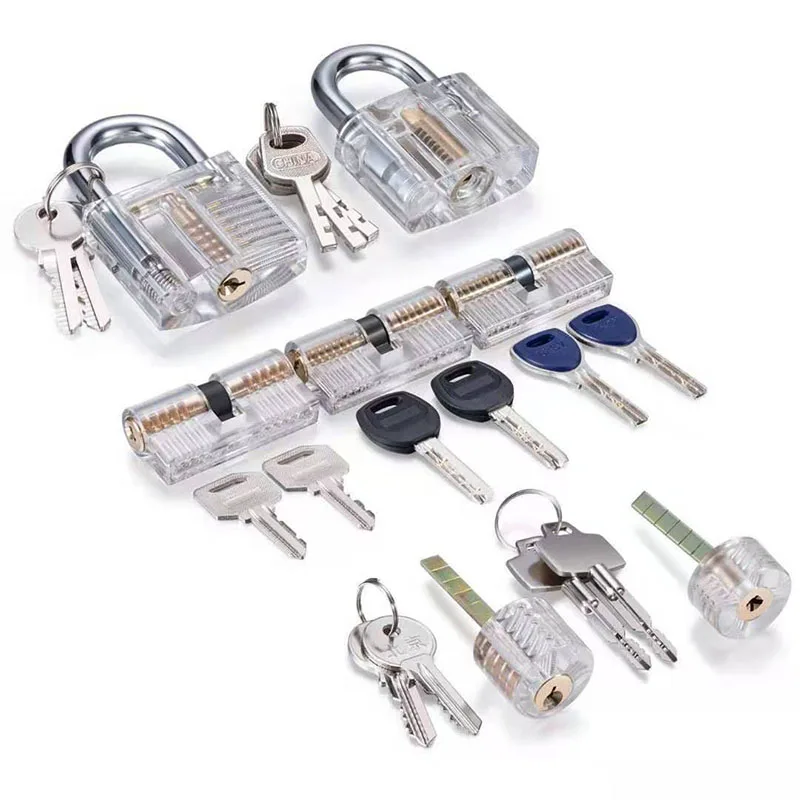 

Practice Lock Set,7 Transparent Locks Clear Cylinder Lock With Keys Pro Locksmiths