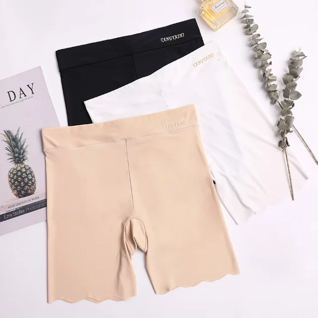 M ~ 4XL Damskie spodnie ochronne Cienkie, oddychające, nie zwijające się bokserki Krótkie spodnie z wysokim stanem plus size legginsy z czterema rogami