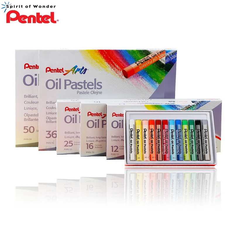 Imagem -02 - Pentel Arts-pau de Óleo Profissional com 12 16 25 50 Cores Caixa de Presente para Crianças Lápis e Pintura Papelaria