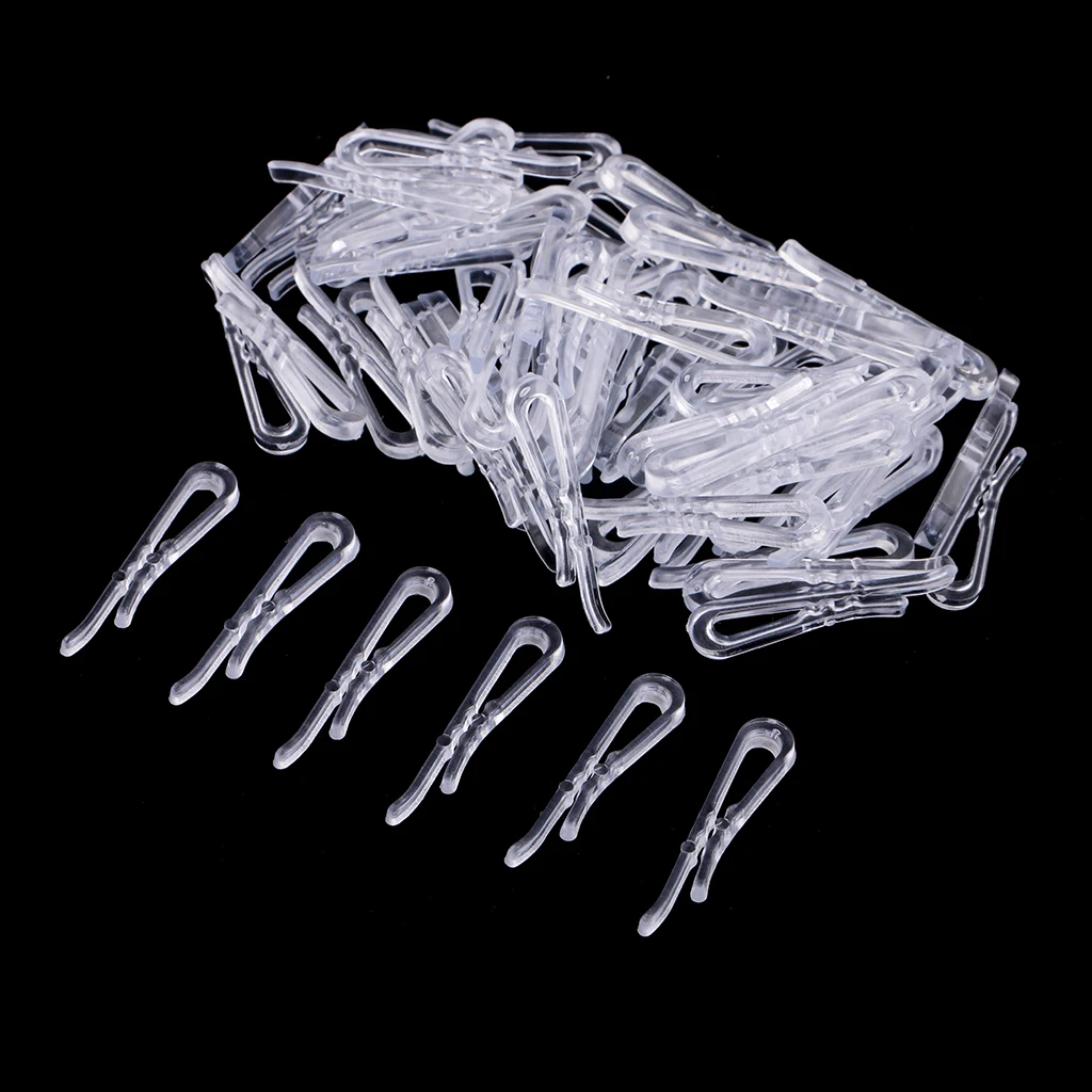 200Pcs Bulk Clear Plastic Alligator Clips For Folding Shirt Ties Socks Pants