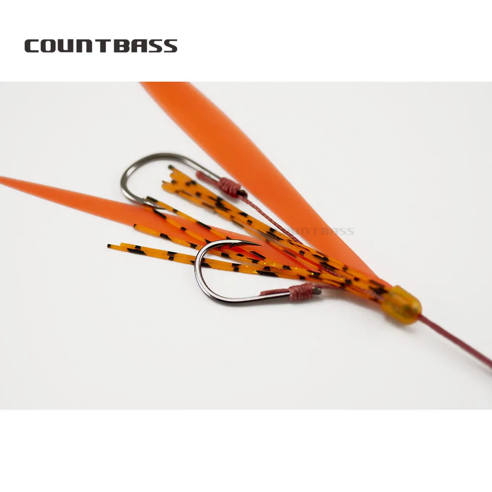 COUNTBASS 10pcs Kabura Jigging Madai Assist Hooks Slider Tai Rubbers Silicone Skirts for Bottom Snapper Fishing Lures